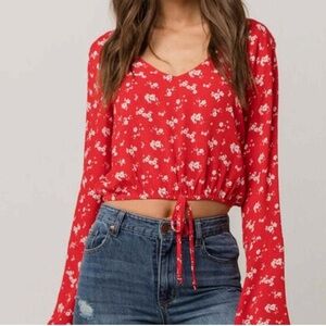 Full Tilt Floral Bell Sleeve Top